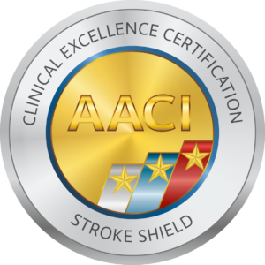AACI Clinical Excellence for Stroke Shield program badge
